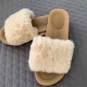 Coface womens slides fuzzy slippers 8.5